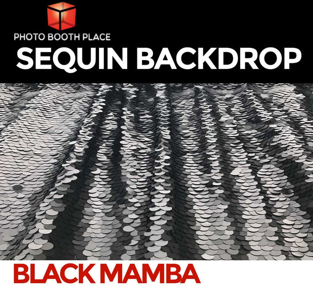 Black Mamba Sequin Wedding, Birthday and Corporate Event Backdrop