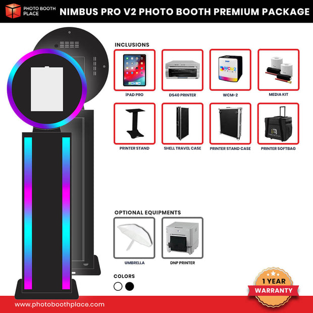 Nimbus Pro V2 iPad Booth Business Premium Package (DS40 Printer)