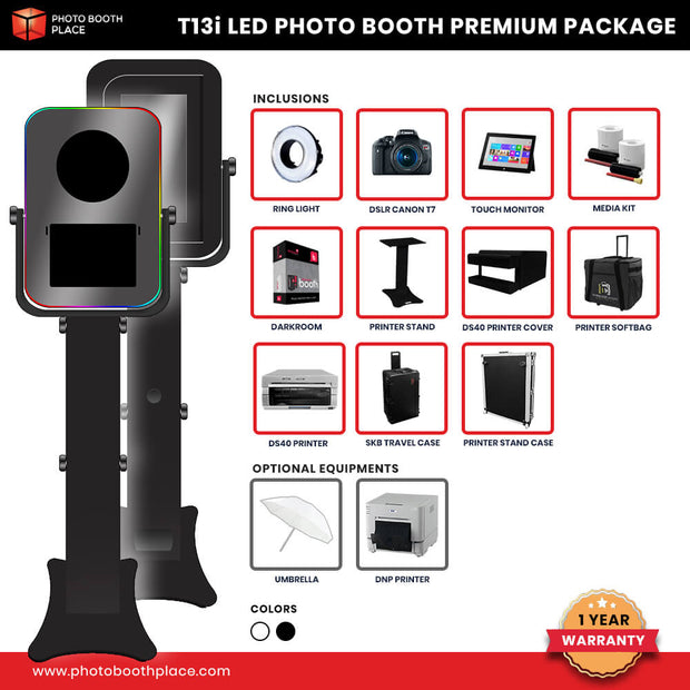 T13i LED Photo Booth Business Premium Package (DS40 Printer)