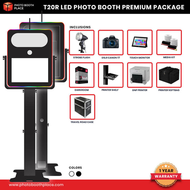 T20R (Razor) LED Photo Booth Business Premium Package (DNP RX1HS Printer)