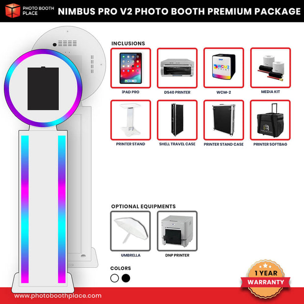 Nimbus Pro V2 iPad Booth Business Premium Package (DS40 Printer)