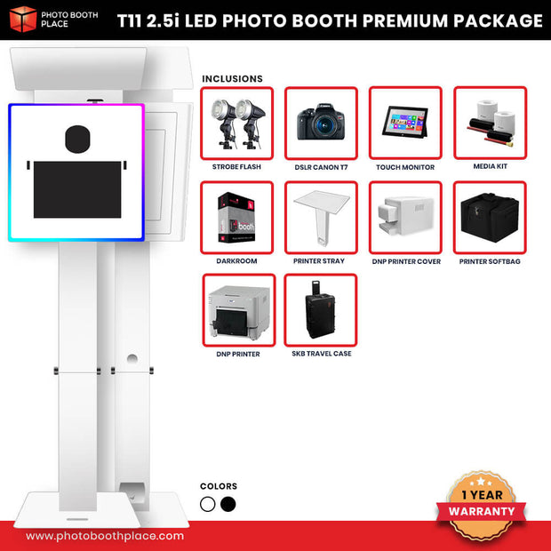 T11 2.5i LED Photo Booth Business Premium Package (DNP RX1HS Printer)