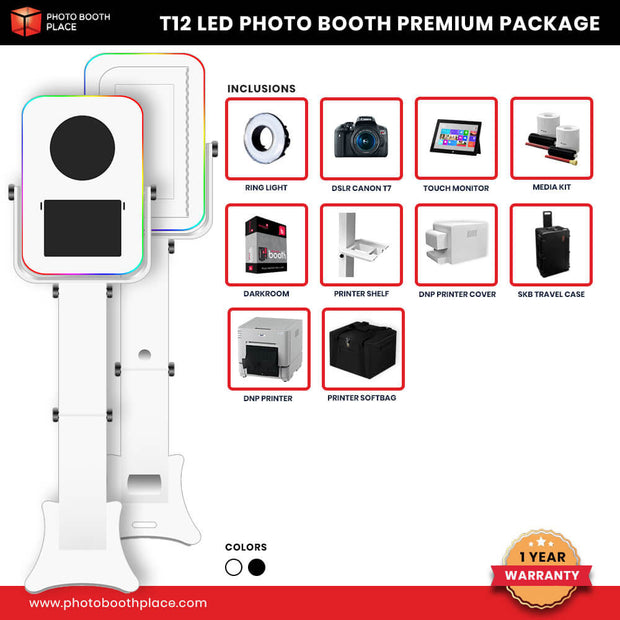 T12 LED Photo Booth Business Premium Package (DNP RX1HS Printer)