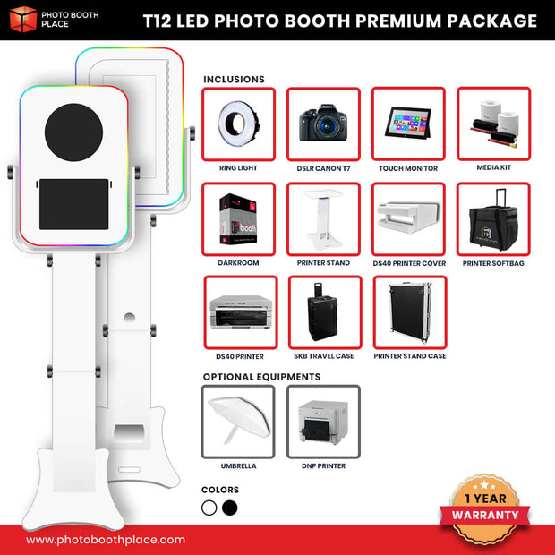 T12 LED Photo Booth Business Premium Package (DS40 Printer)